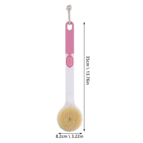Long Handle Bath Brush Household Rub Back Brush Bathing Accessories (Pink)