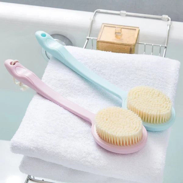 2 PCS Bath Back Cleaning Scrubber Back Loofah Brush Wet Dry Body Brush