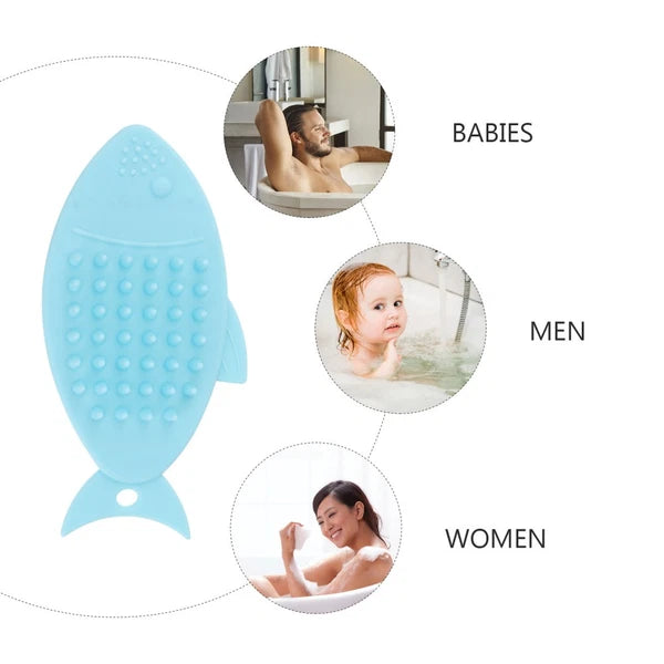 Fish-shaped Bath Brush Shower Scrubber for Body Cleansing Baby Child Handheld