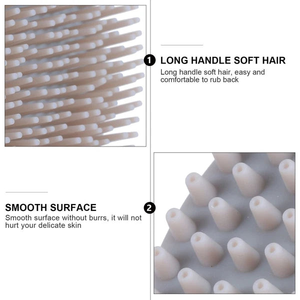 1Pc Bath Brush Silicone Bath Brush Long Handle Shower Brush Bathing Supplies