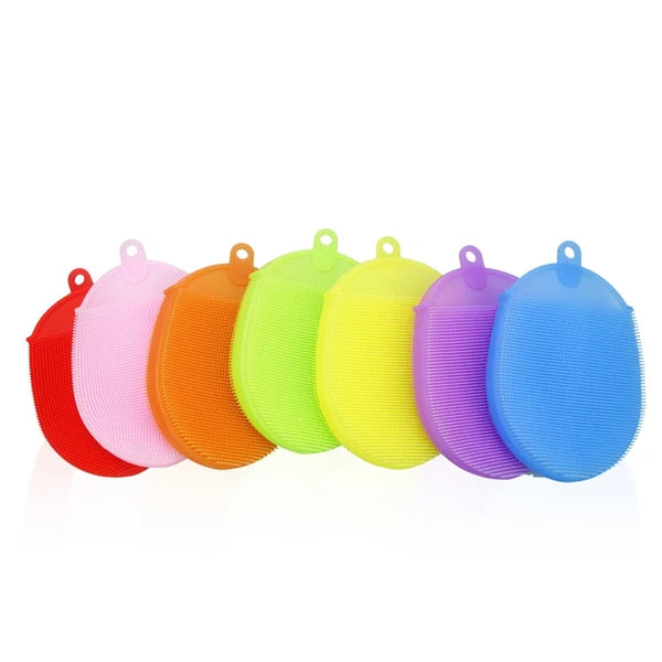2 Pcs Silicone Bath Body Brush Silicone Bath Scrubber Exfoliating Shower Brush