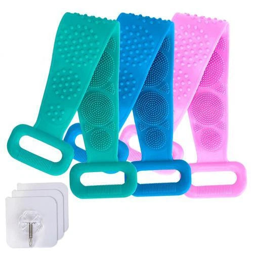 Silicone Back Scrubber Belt for Shower Exfoliating Foaming Body