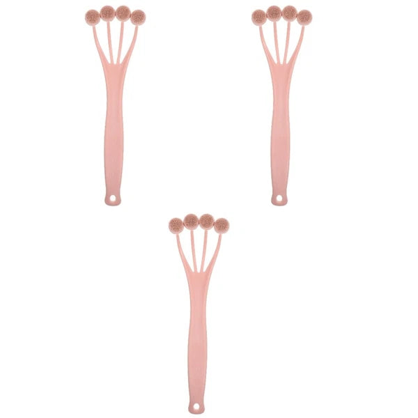 3 Count Exfoliating Bath Brush Shower Back Scrubber with Long Handle for Women