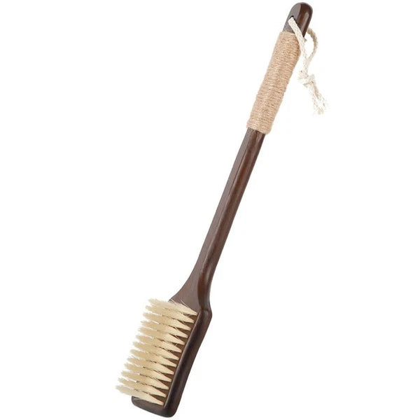 Ergonomic Massage Brush Wood Bath Exfoliating Brush  Skin Cleanser