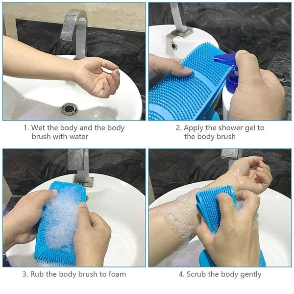 Body Brush Back Scrubber, Silicone Bath Shower Brush for Women and Man