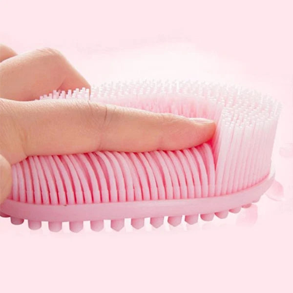 2 Pcs Massage Shampoo Brush Elder Silicone Shower Bathing Scrubber