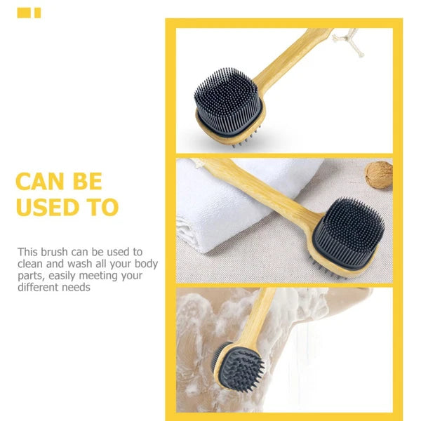 Bath Brush Miss Man Back Scrubbing Silicone Body Scrubber with Handle