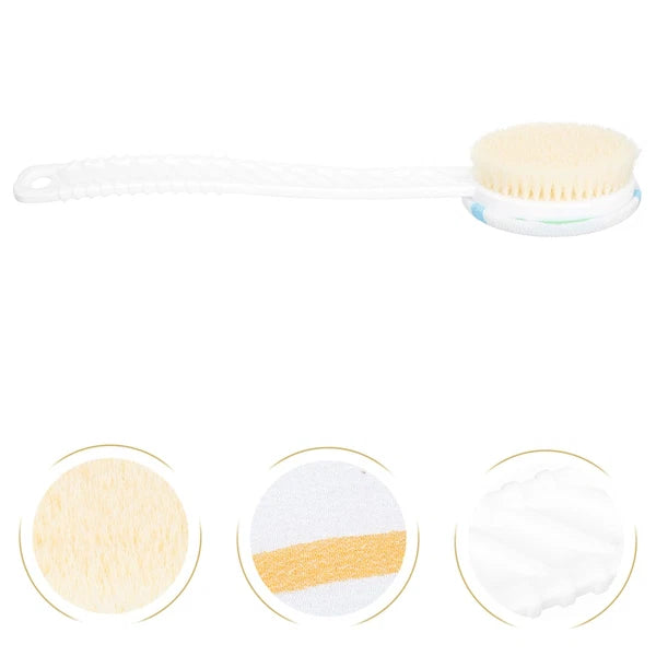 1PC Supple Bristle Shower Brush Strong Cleaning Long Handle Bath Brush Bath Tool