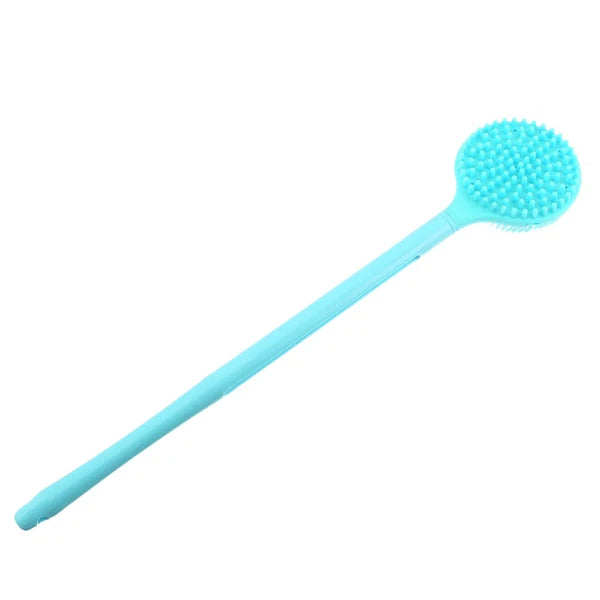 Long Handle Bath Shower Silicone Brush Back Skin Exfoliating Massaging Scrubber