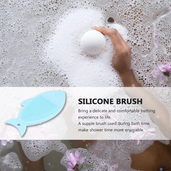 Fish-shaped Bath Brush Shower Scrubber for Body Cleansing Baby Child Handheld