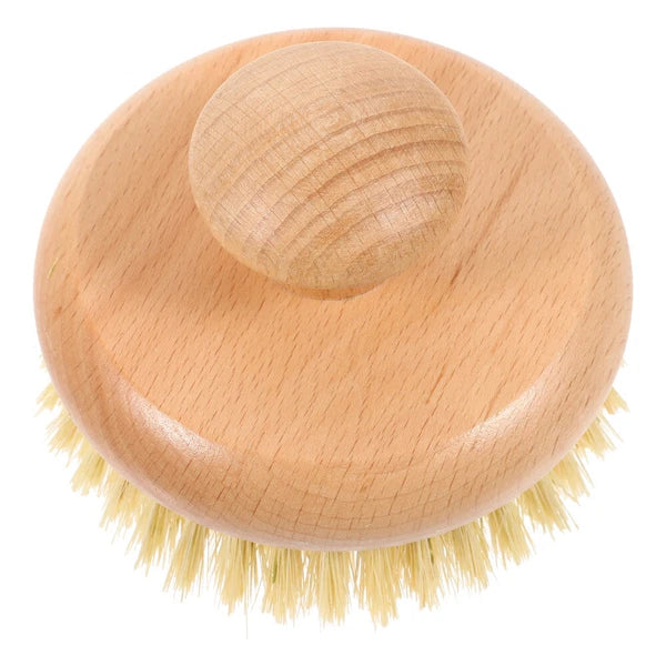 1pc Household Bath Brush Massage Brush Round-shaped Handle Cleaning Brush