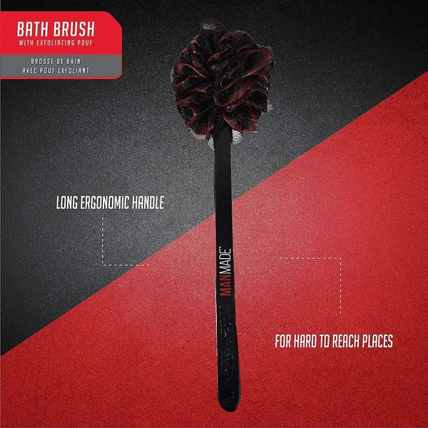 Cepillo de baño de mango largo de 18'', esponja de ducha de lufa cepillo de espa