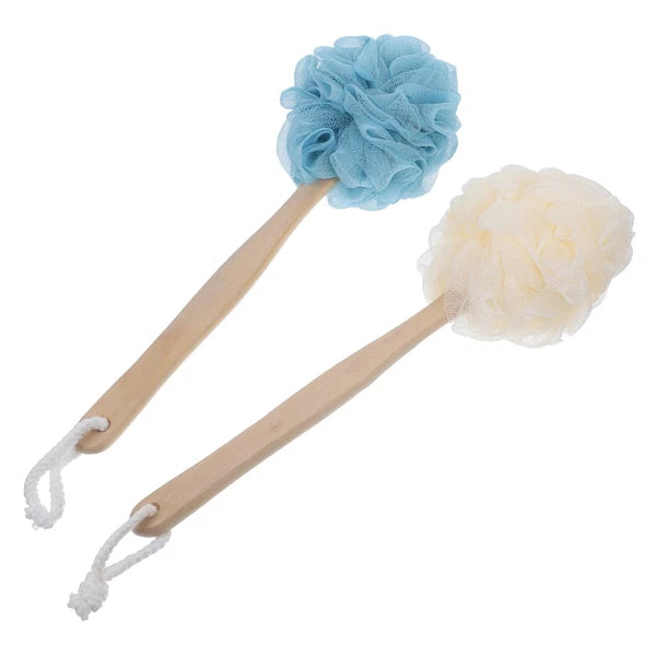 2 Pcs Long Handle Bath Brush Soft Back Scrubber Shower