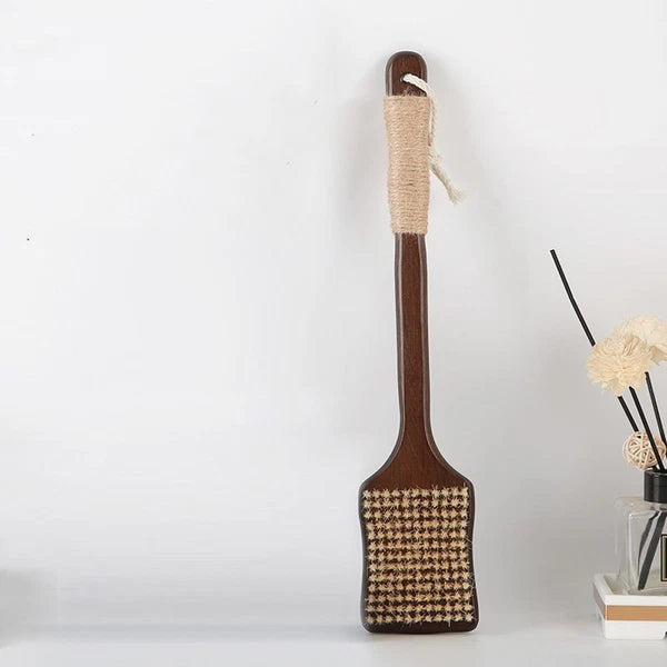 Ergonomic Massage Brush Wood Bath Exfoliating Brush  Skin Cleanser