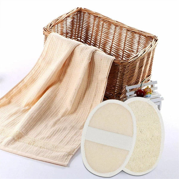 1/2/5X Biodegradable Shower Brushes Natural Loofah Exfoliating Sponge for Bath