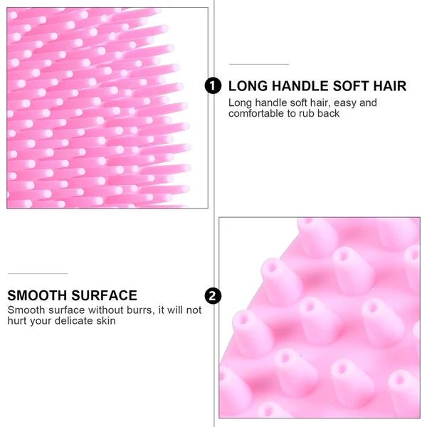 1Pc Bath Brush Silicone Bath Brush Long Handle Bathing Supplies Bath Brush