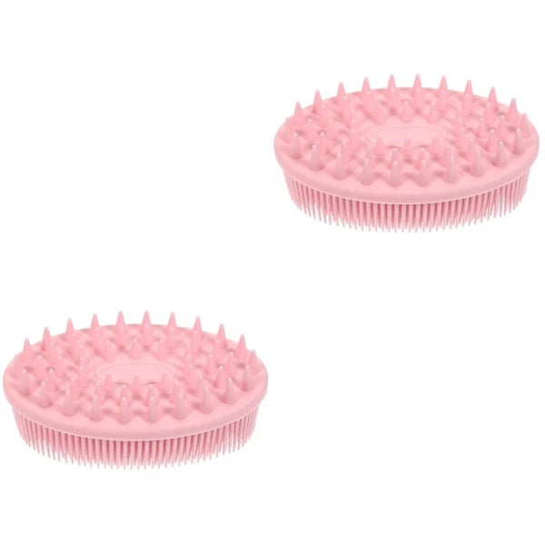 2 PCS Silicone Bath Brush Man Child Baby Hair Scrubber Scrubbers