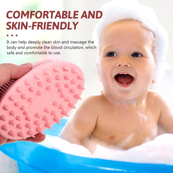 2 PCS Silicone Bath Brush Man Child Baby Hair Scrubber Scrubbers
