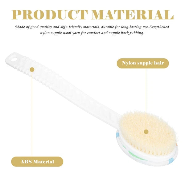 Double-head Shower Brush Bathing Massage Body Brushes Man Long Handle