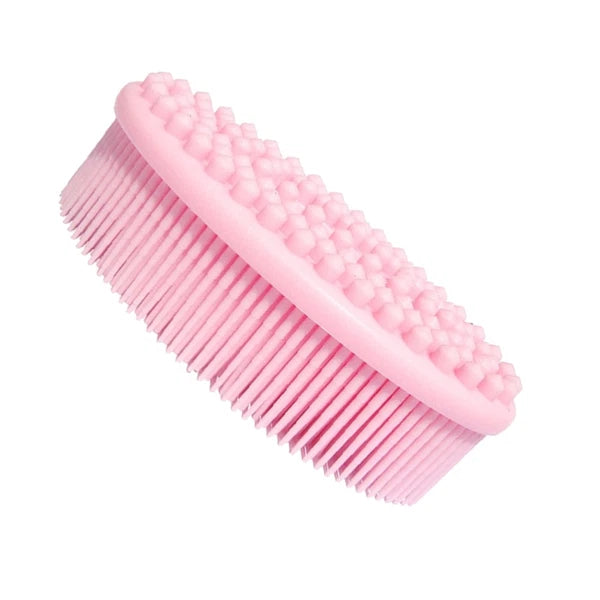 2 Pcs Massage Shampoo Brush Elder Silicone Shower Bathing Scrubber