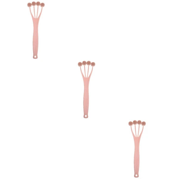 3 Count Exfoliating Bath Brush Shower Back Scrubber Long Handle for