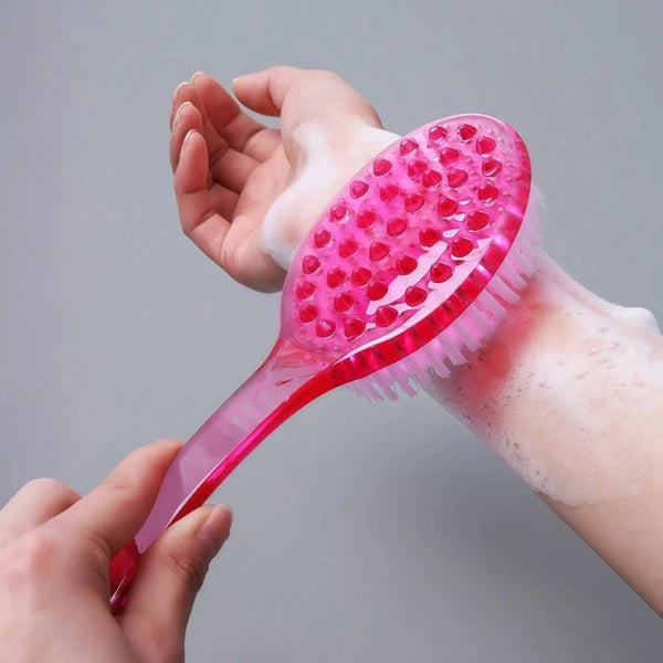 Long Handle Shower Body Bath Brush Skin Back Massage Scrubber Bathroom Tool UK
