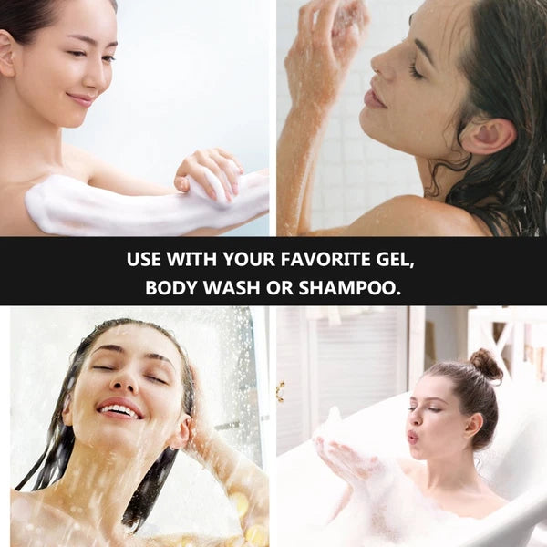 Long Handle Exfoliating Bath Sponge Brush for Back and Feet Cleansing