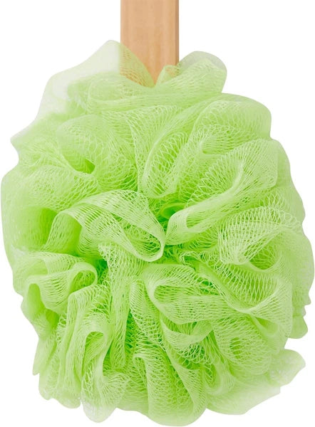 Gentle Bath Scrubber Set - 4 Colorful Loofahs with 16-Inch Handle for Showers