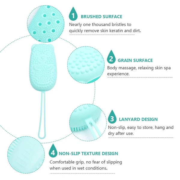 2 Pack Bath Scrubber Brush Exfoliating Body Shower Exfoliator Baby Back