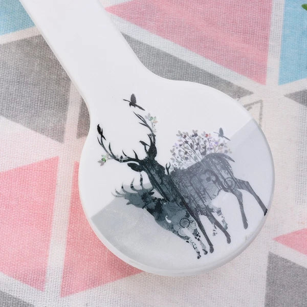 Long Handle Bath Scrubber Printed Exfoliating Shower Brush (Wapiti)