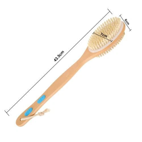 Long Handle Natural Wooden Bristle Bath Shower Body Brush Back Scrubber loofah