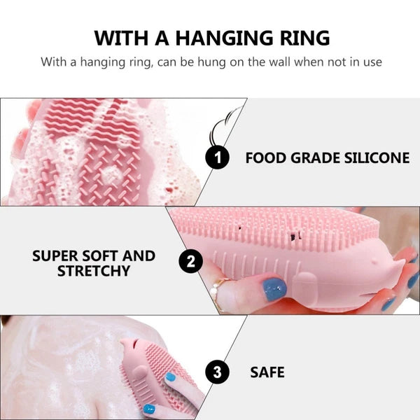 Bath Brush Child Body Silicone Scrubber Shower Bathroom for Bathing