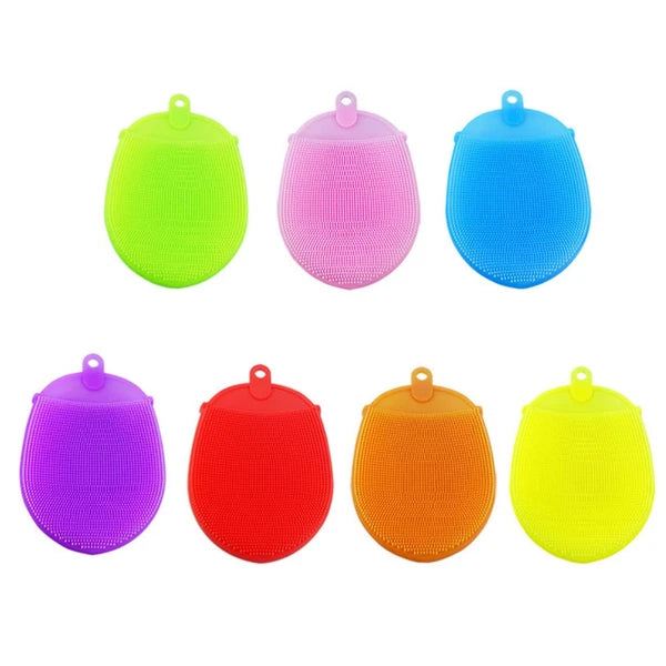 2 Pcs Silicone Bath Body Brush Silicone Bath Scrubber Exfoliating Shower Brush