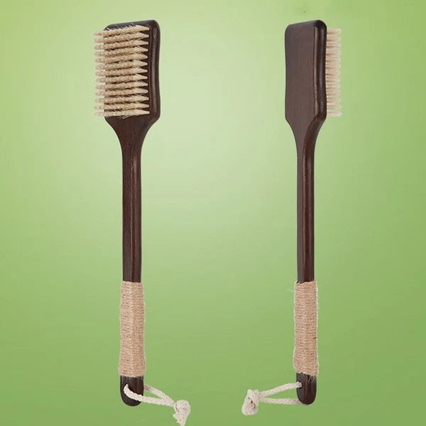 Ergonomic Massage Brush Wood Bath Exfoliating Brush  Skin Cleanser