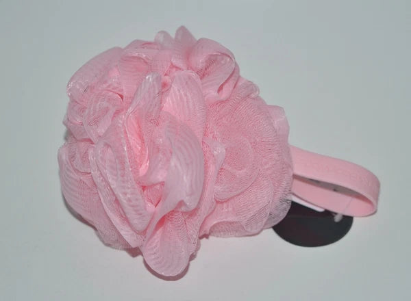 BATH & BODY WORKS PINK MESH SHOWER SPONGE LOOFAH POUF SOFT SILICONE HANDLE STRAP