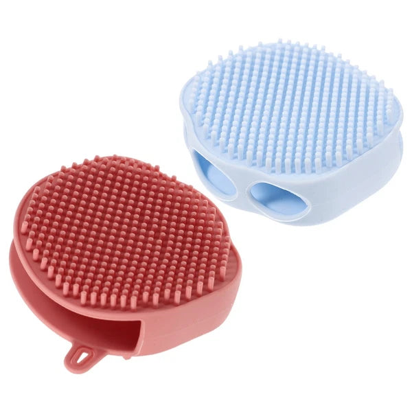 2 Pcs Shampoo Bath Brush Child Travel Silicone Body Shower Exfoliator
