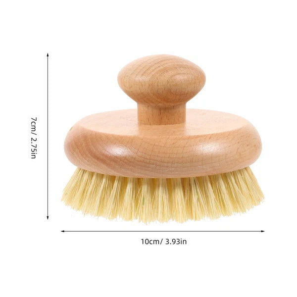 1pc Household Bath Brush Massage Brush Round-shaped Handle Cleaning Brush
