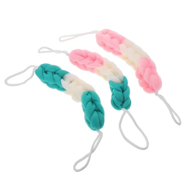 3 Pcs Bath Towel Man Mesh Pouf Scrunchies Body Loofah Exfoliating Scrubber