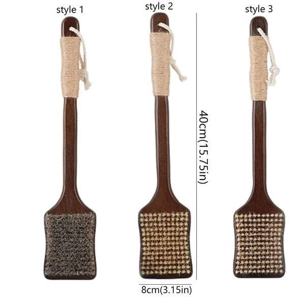 Ergonomic Massage Brush Wood Bath Exfoliating Brush  Skin Cleanser